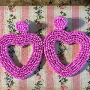 Boutine LA Vibrant Pink Heart Earrings